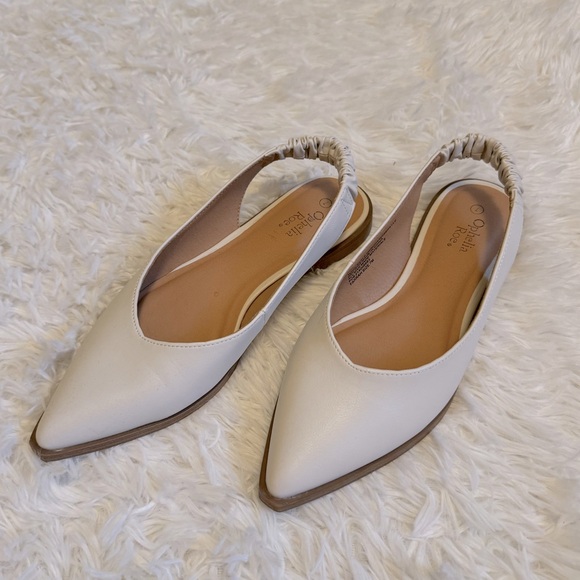 Ophelia Roe Shoes - Ophelia Roe White Flats White Sling Back Shoes Ophelia Roe Flats